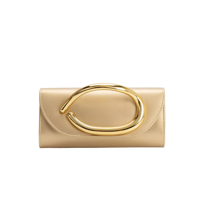Cosima Gold Vegan Leather Crossbody Bag sold by Melie Bianco
