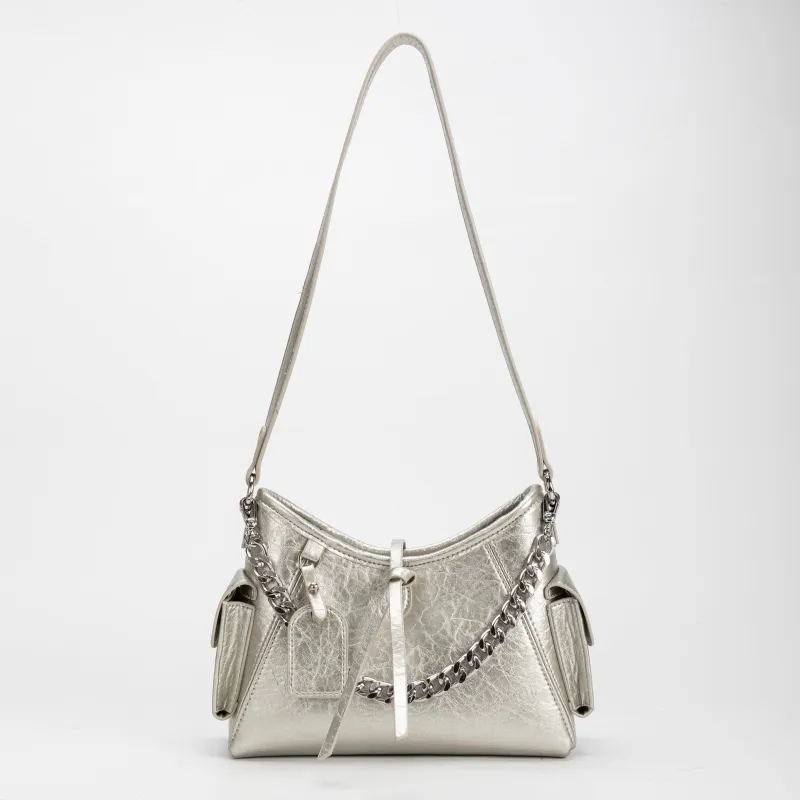 SAMPLE SM0044 Silver Crossbody Bag - FINAL SALE sold by Melie Bianco