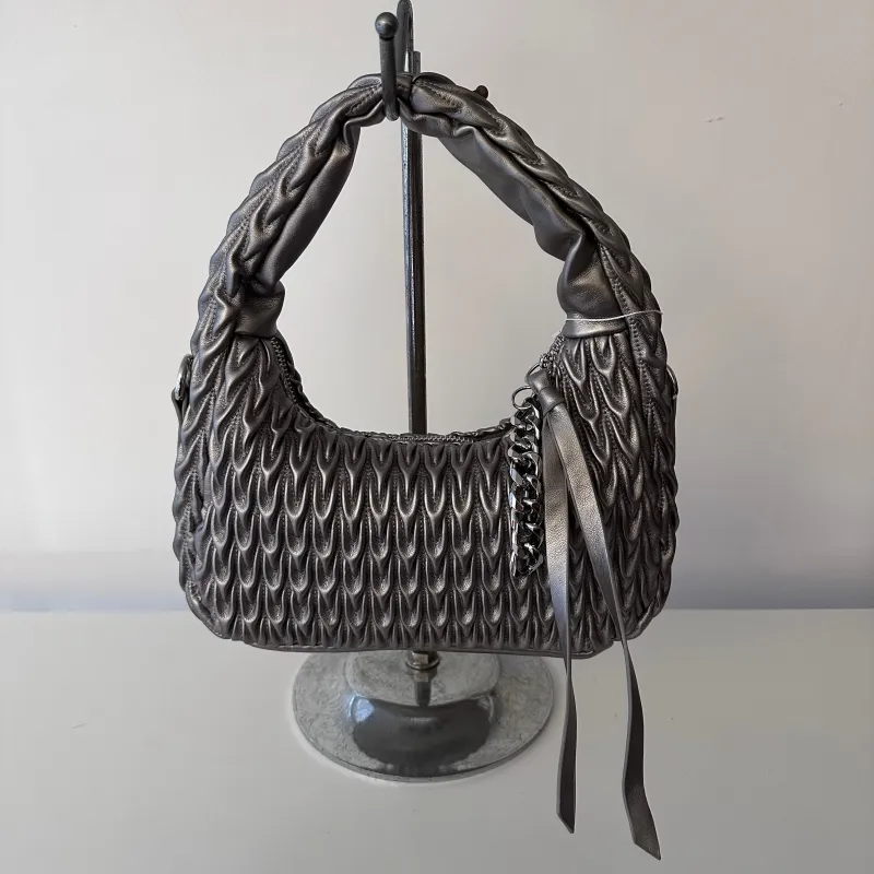 SAMPLE BK2400 Silver Hobo Bag - FINAL SALE sold by Melie Bianco