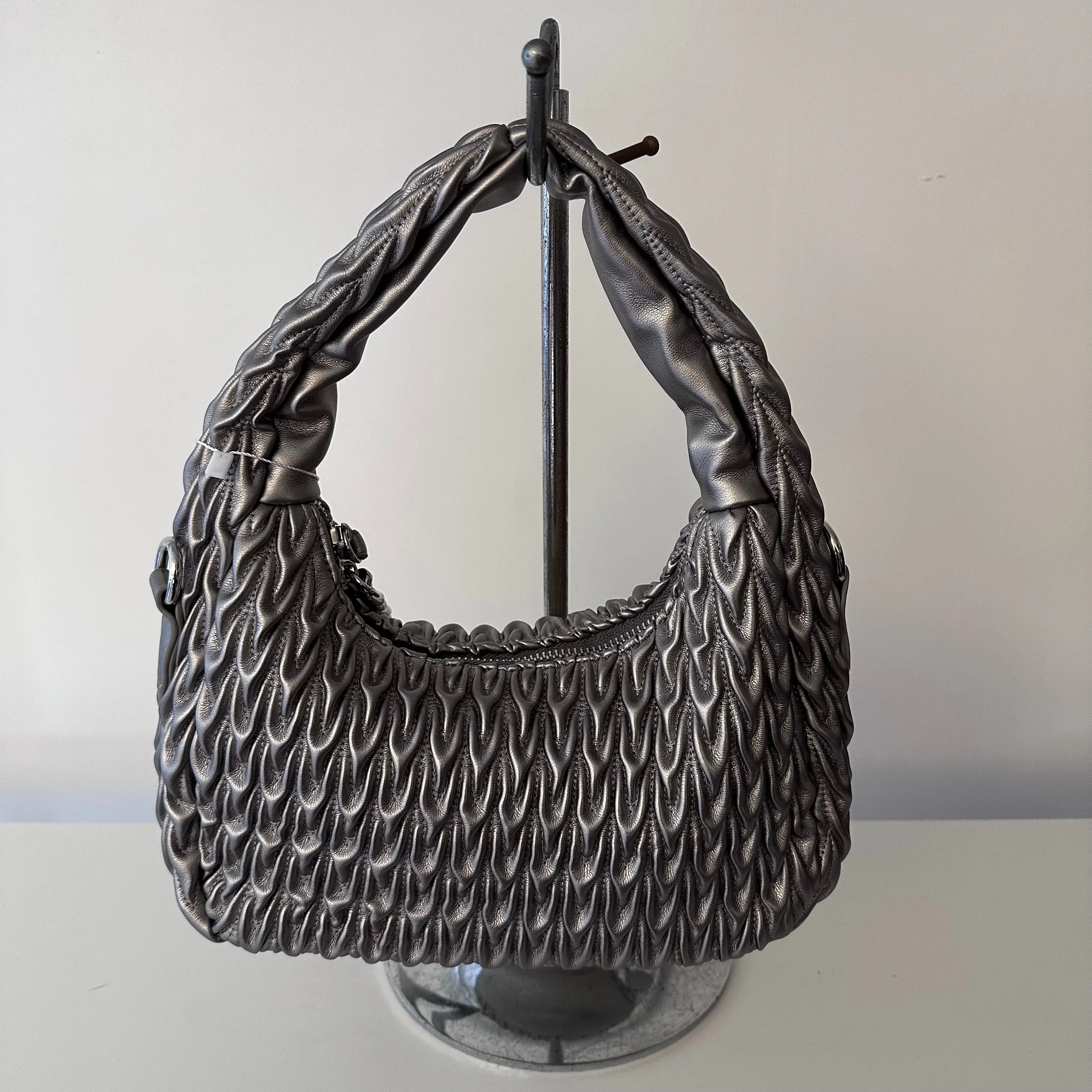 SAMPLE BK2400 Silver Hobo Bag - FINAL SALE sold by Melie Bianco product image thumbnail 2