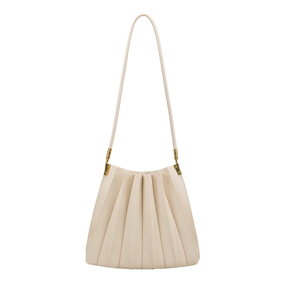 Carrie Ivory Medium Shoulder Bag sold by Melie Bianco