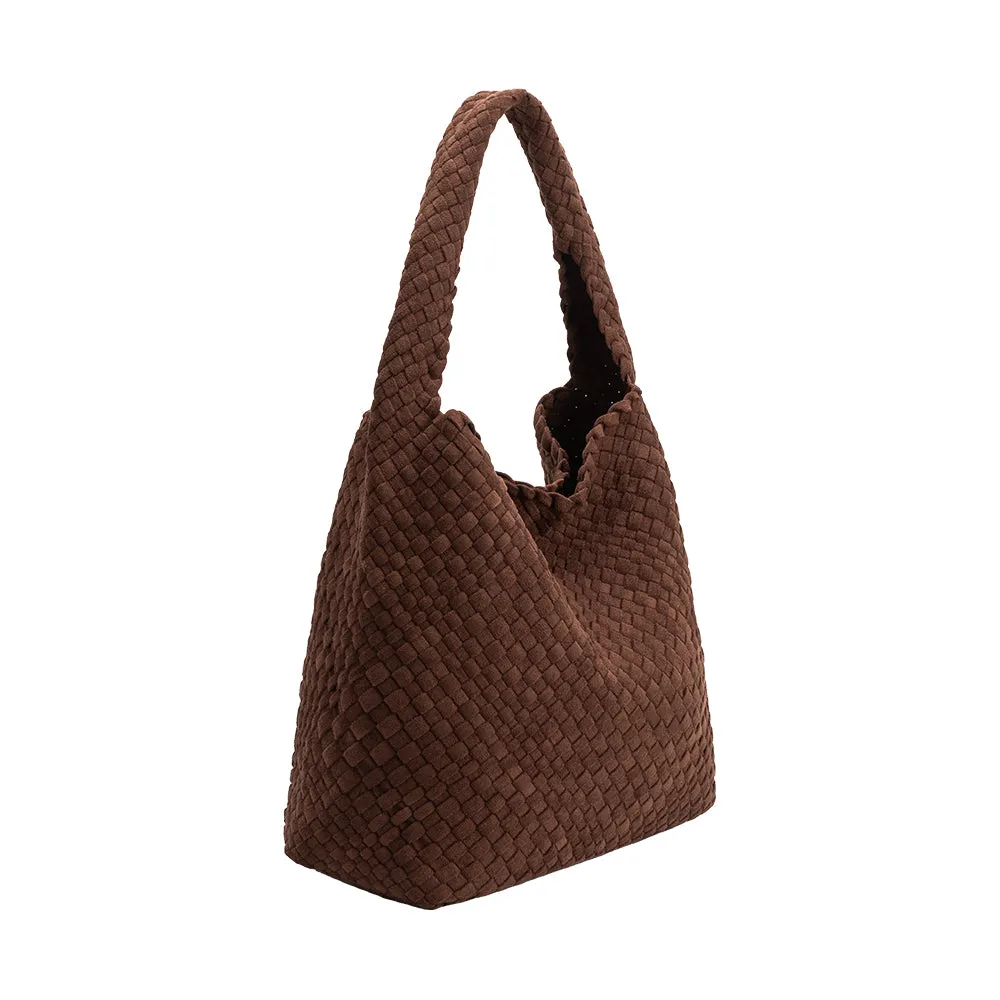 Johanna Tobacco Large Recycled Vegan Suede Shoulder Hobo Bag sold by Melie Bianco product image thumbnail 2