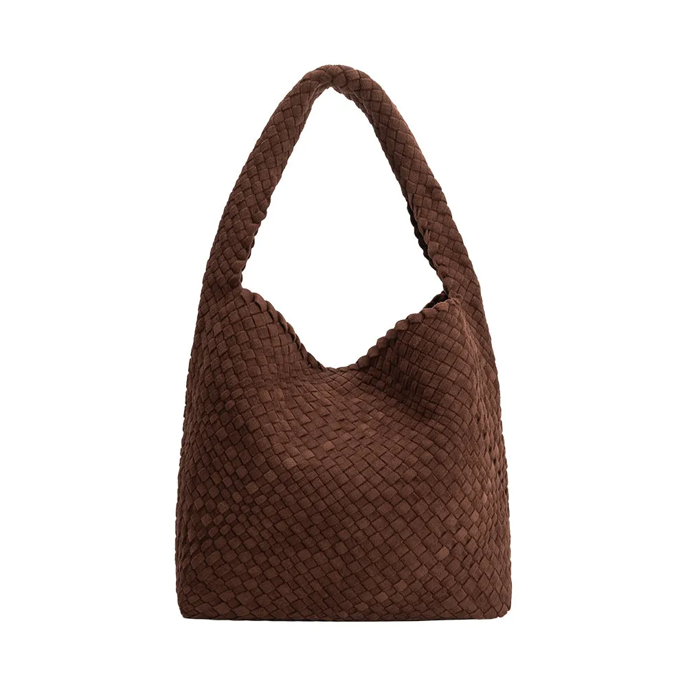 Johanna Tobacco Large Recycled Vegan Suede Shoulder Hobo Bag sold by Melie Bianco product image thumbnail 3