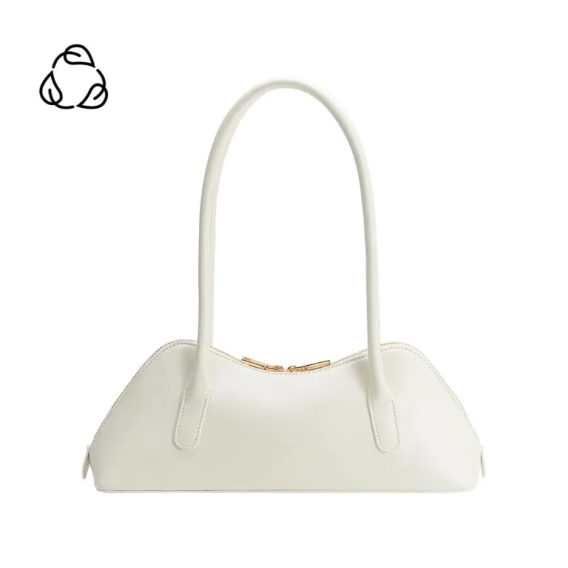 Dakota White Recycled Vegan Shoulder Bag sold by Melie Bianco