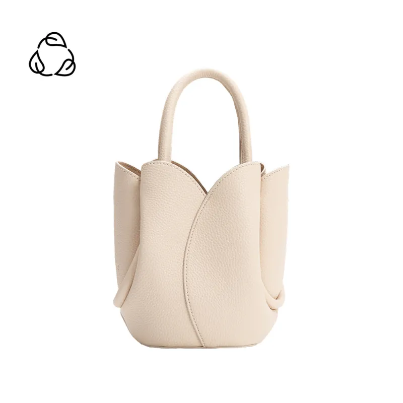 Tulip Bone Mini Recycled Vegan Top Handle Bag sold by Melie Bianco