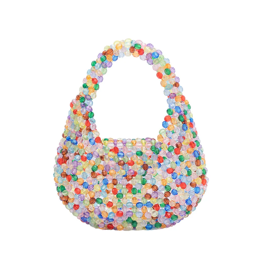 Rainbow Mini Multi Beaded Crossbody Bag sold by Melie Bianco