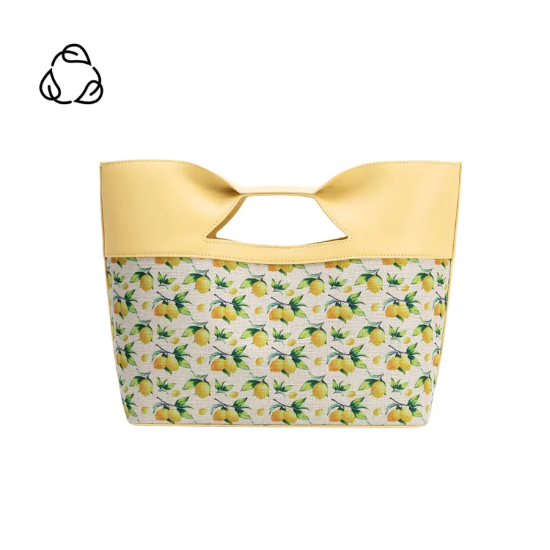 Jillian Yellow Lemon Recycled Vegan Leather Tote Bag sold by Melie Bianco