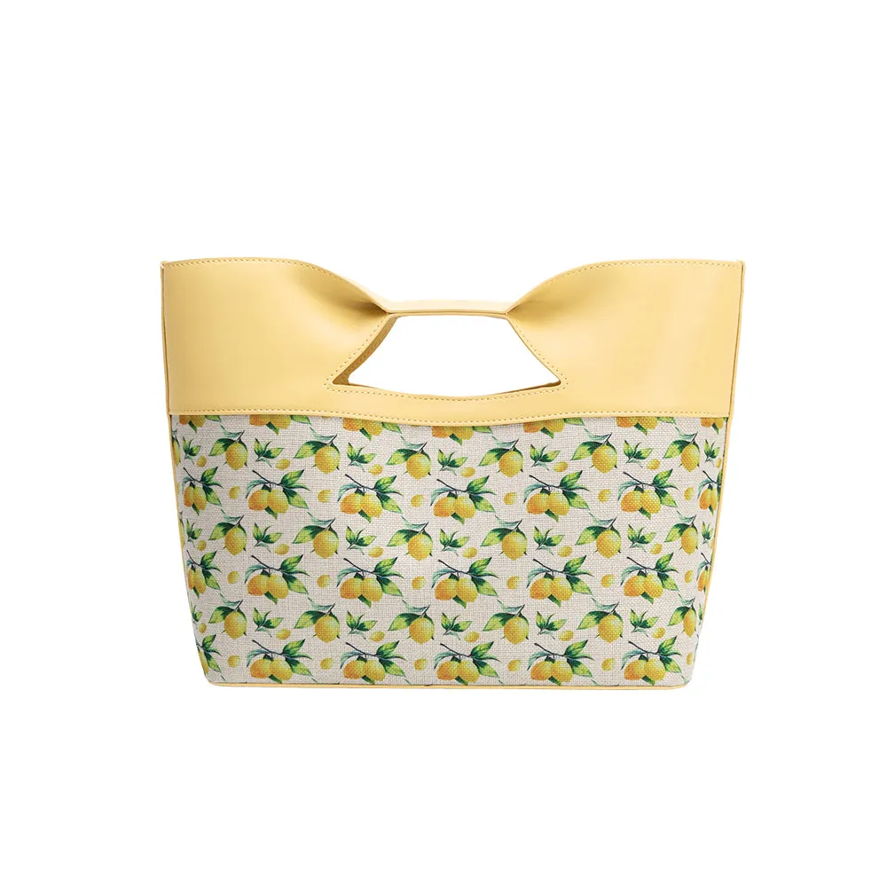 Jillian Yellow Lemon Recycled Vegan Leather Tote Bag sold by Melie Bianco product image thumbnail 3