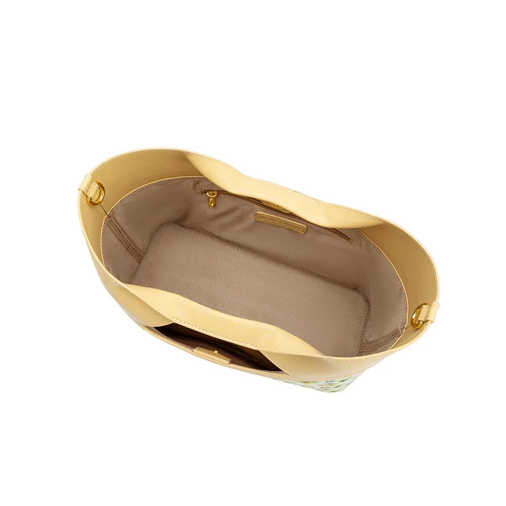 Jillian Yellow Lemon Recycled Vegan Leather Tote Bag sold by Melie Bianco product image thumbnail 4