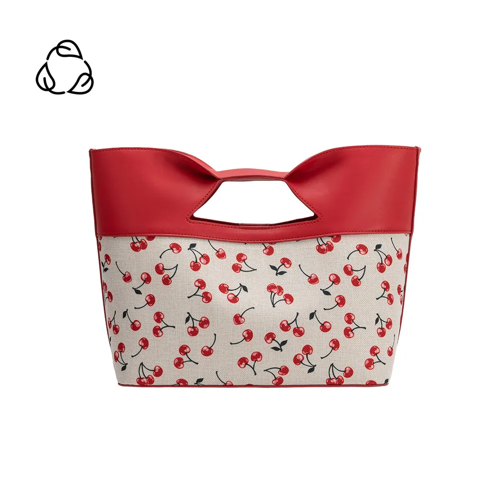 Jillian Red Cherry Recycled Vegan Leather Tote Bag sold by Melie Bianco