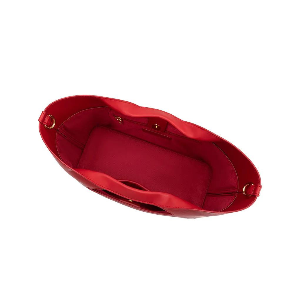 Jillian Red Cherry Recycled Vegan Leather Tote Bag sold by Melie Bianco product image thumbnail 4