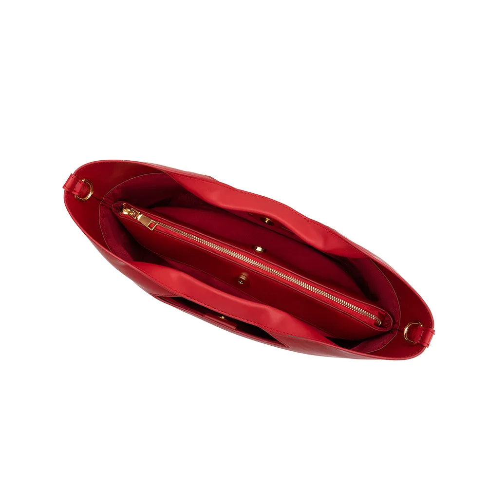 Jillian Red Cherry Recycled Vegan Leather Tote Bag sold by Melie Bianco product image thumbnail 5