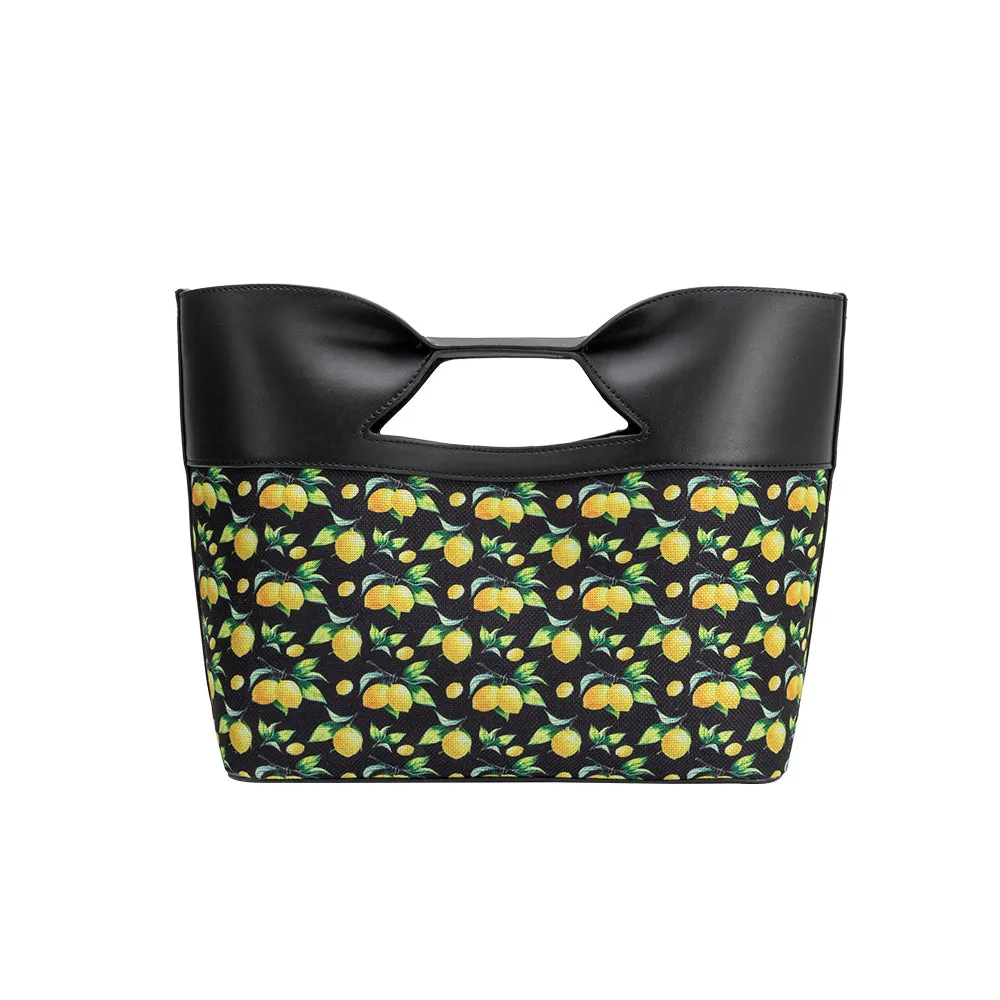 Jillian Black Lemon Recycled Vegan Leather Tote Bag sold by Melie Bianco product image thumbnail 3