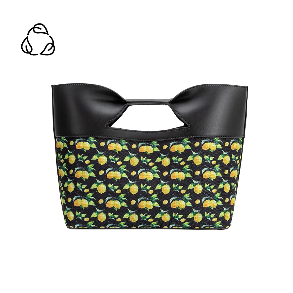 Jillian Black Lemon Recycled Vegan Leather Tote Bag sold by Melie Bianco