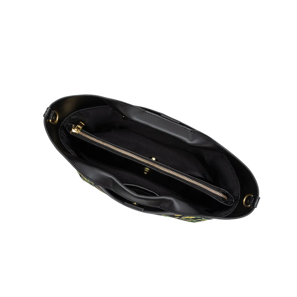 Jillian Black Lemon Recycled Vegan Leather Tote Bag sold by Melie Bianco product image thumbnail 5