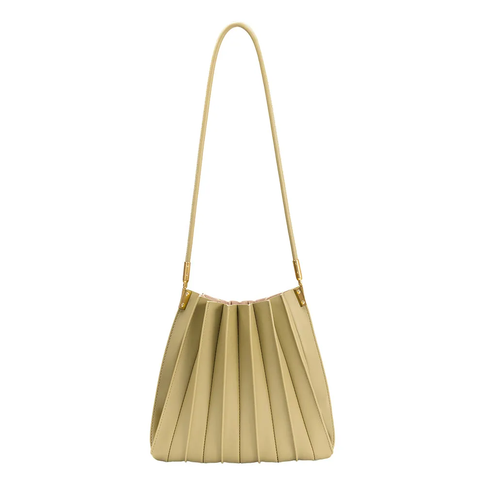 Carrie Avocado Pleated Vegan Leather Shoulder Bag sold by Melie Bianco product image thumbnail 3