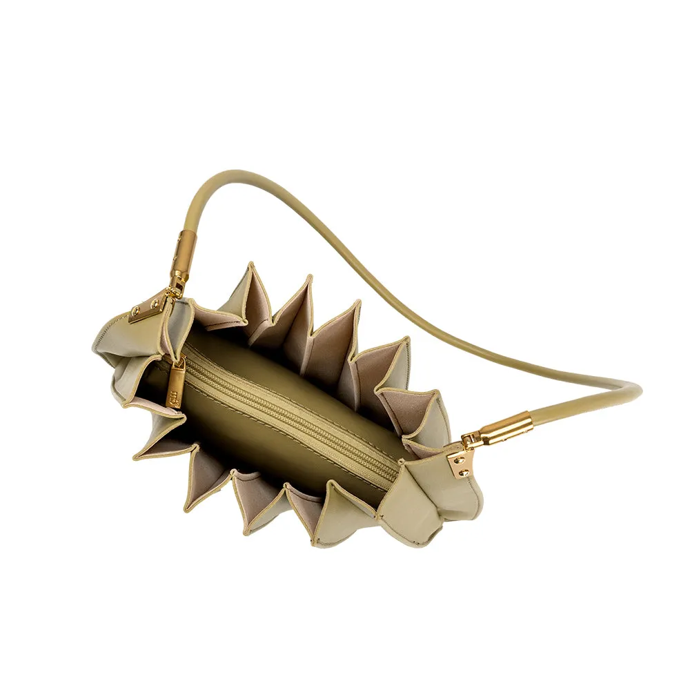 Carrie Avocado Pleated Vegan Leather Shoulder Bag sold by Melie Bianco product image thumbnail 5