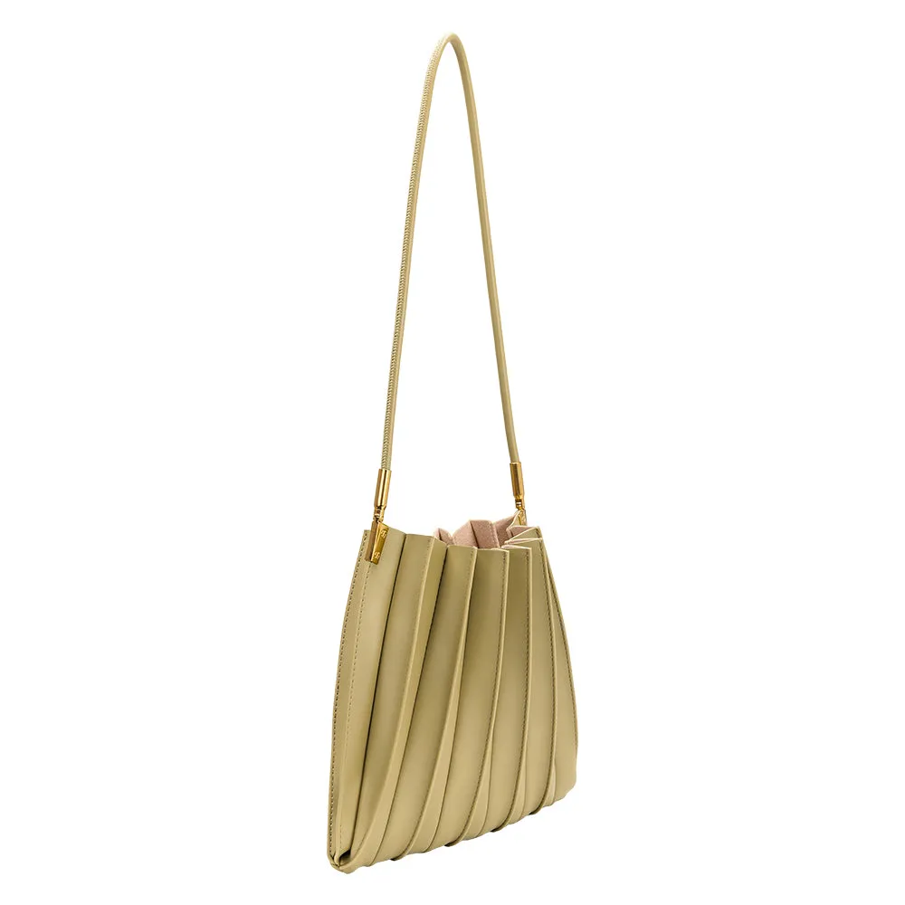 Carrie Avocado Pleated Vegan Leather Shoulder Bag sold by Melie Bianco product image thumbnail 2