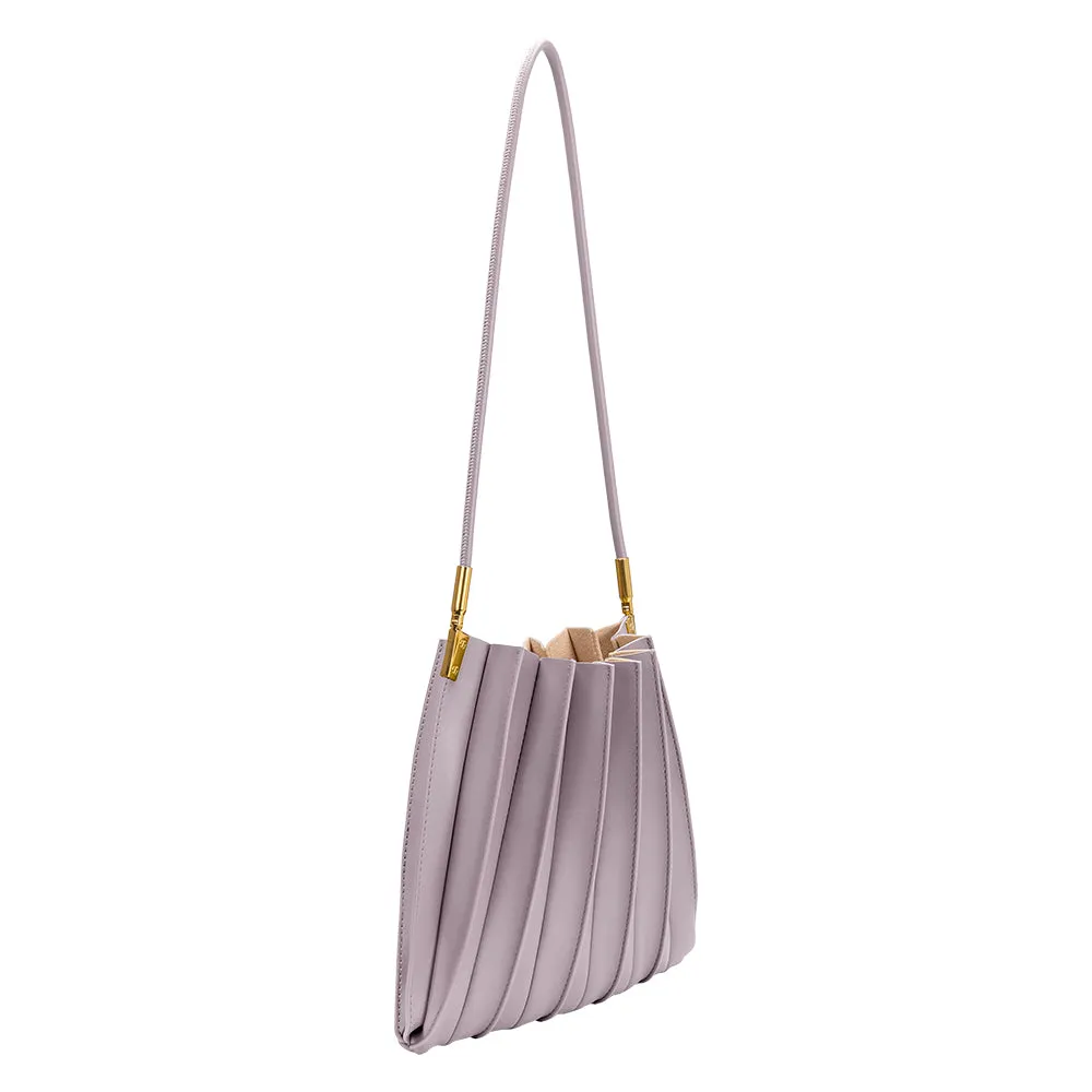 Carrie Lilac Pleated Vegan Leather Shoulder Bag sold by Melie Bianco product image thumbnail 2
