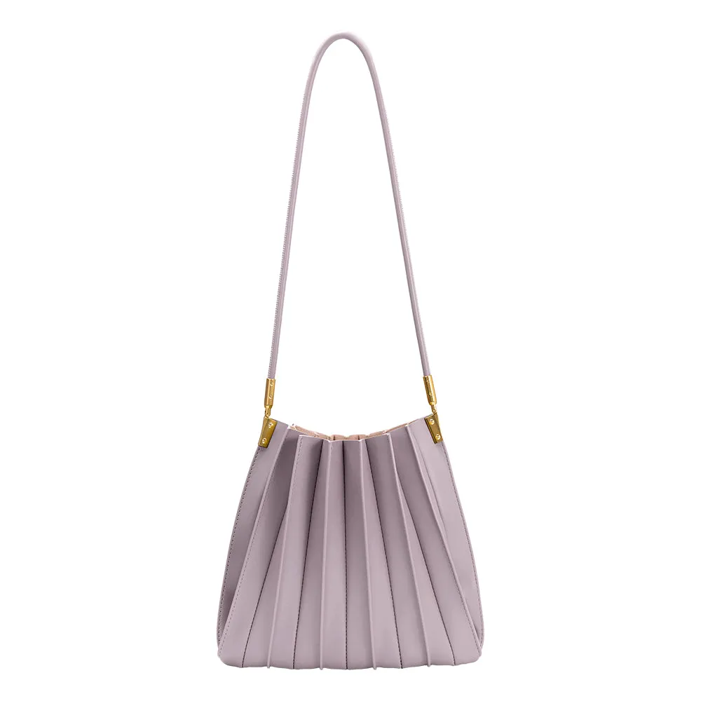 Carrie Lilac Pleated Vegan Leather Shoulder Bag sold by Melie Bianco product image thumbnail 3