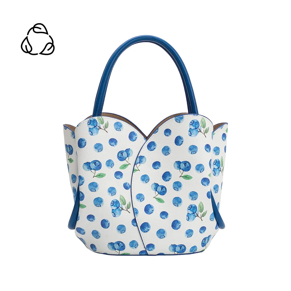 Tulip Cobalt Blueberry Recycled Vegan Top Handle Bag sold by Melie Bianco