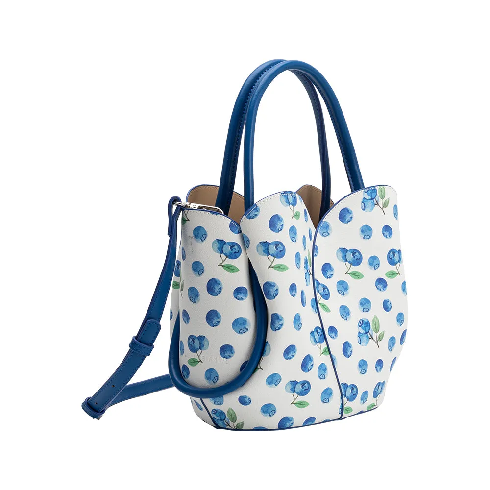 Tulip Cobalt Blueberry Recycled Vegan Top Handle Bag sold by Melie Bianco product image thumbnail 2