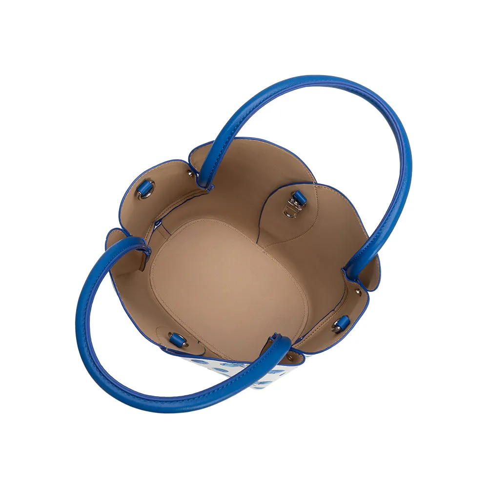 Tulip Cobalt Blueberry Recycled Vegan Top Handle Bag sold by Melie Bianco product image thumbnail 4