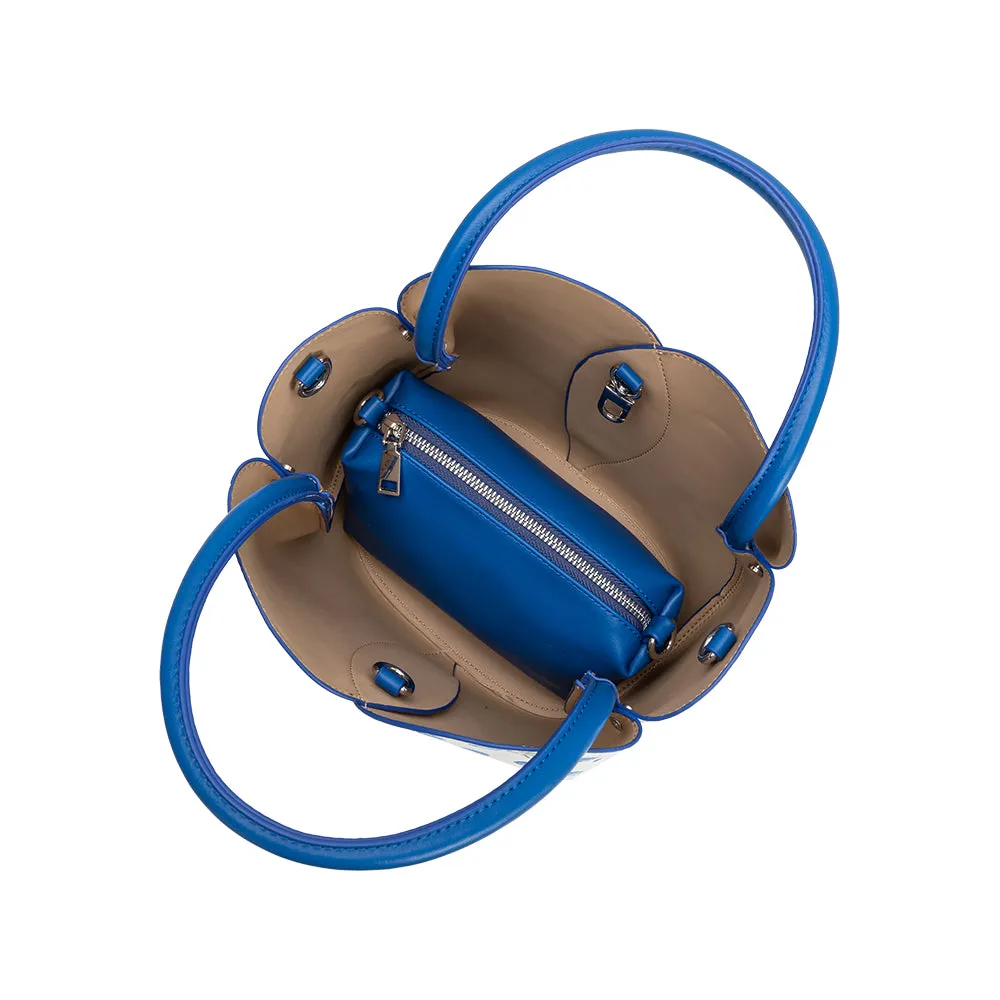 Tulip Cobalt Blueberry Recycled Vegan Top Handle Bag sold by Melie Bianco product image thumbnail 5