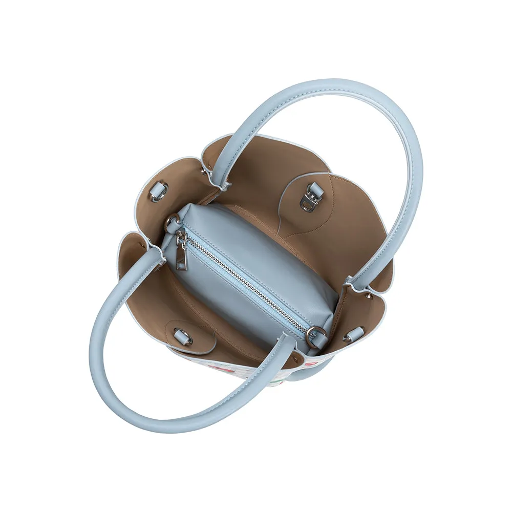 Tulip Blue Cherry Recycled Vegan Top Handle Bag sold by Melie Bianco product image thumbnail 5