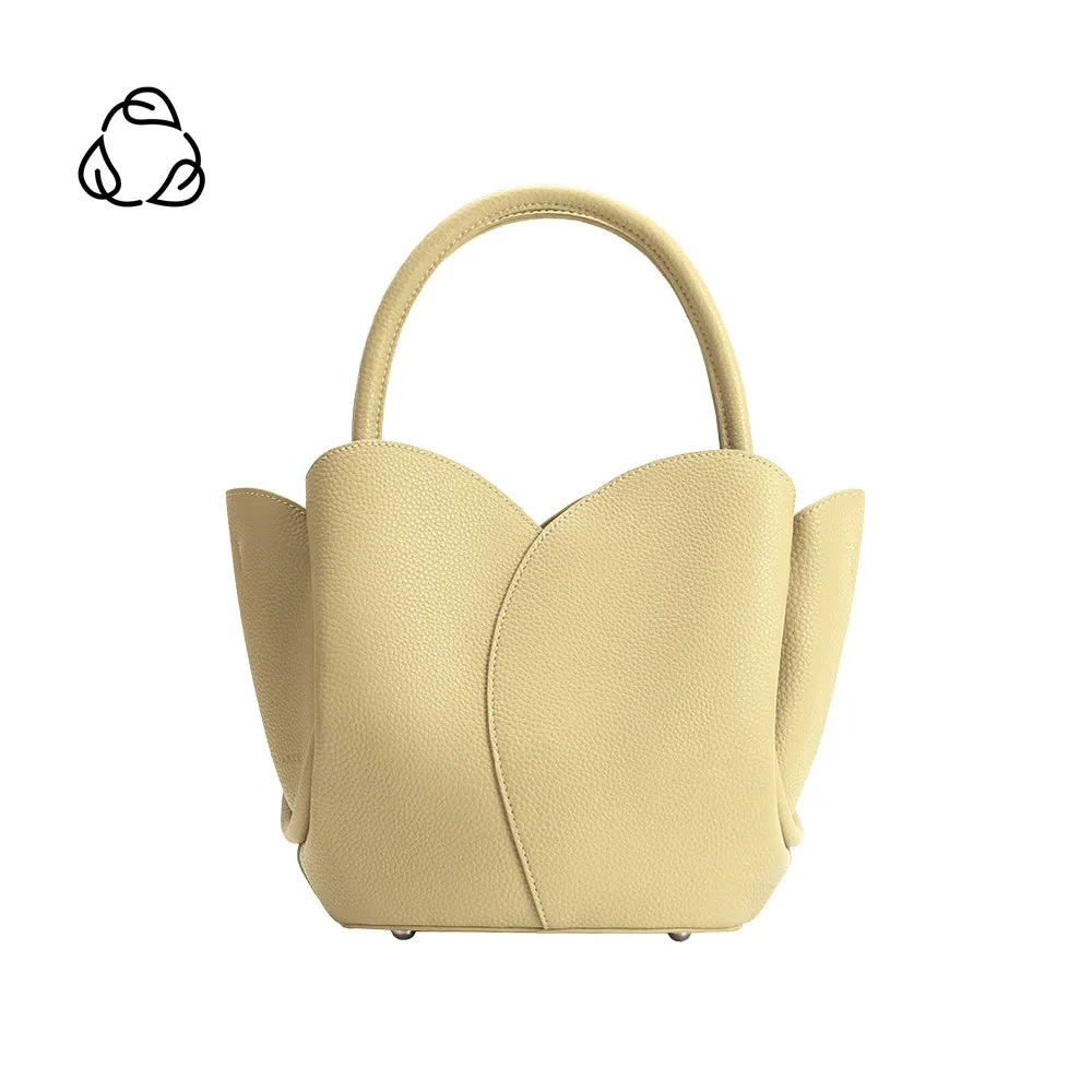 Tulip Yellow Recycled Vegan Top Handle Bag sold by Melie Bianco