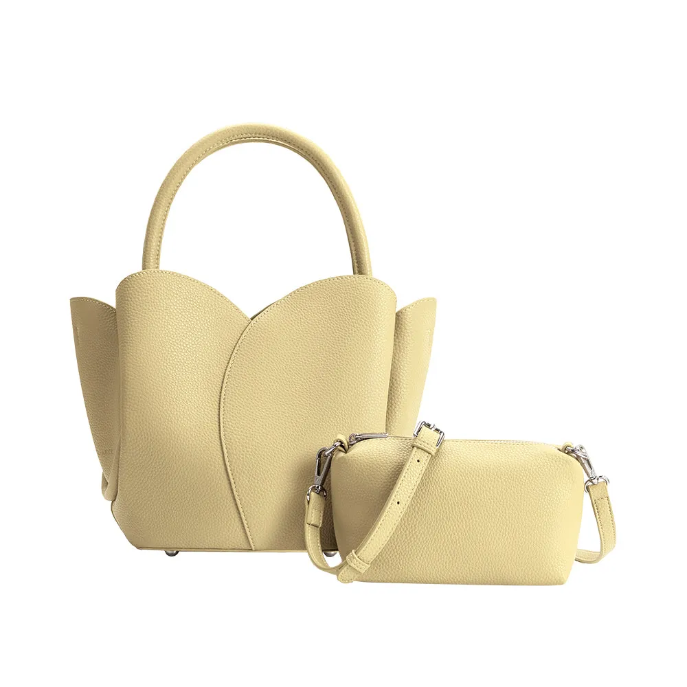 Tulip Yellow Recycled Vegan Top Handle Bag sold by Melie Bianco product image thumbnail 4