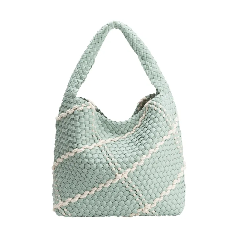 Johanna Seafoam Large Nylon Shoulder Bag sold by Melie Bianco