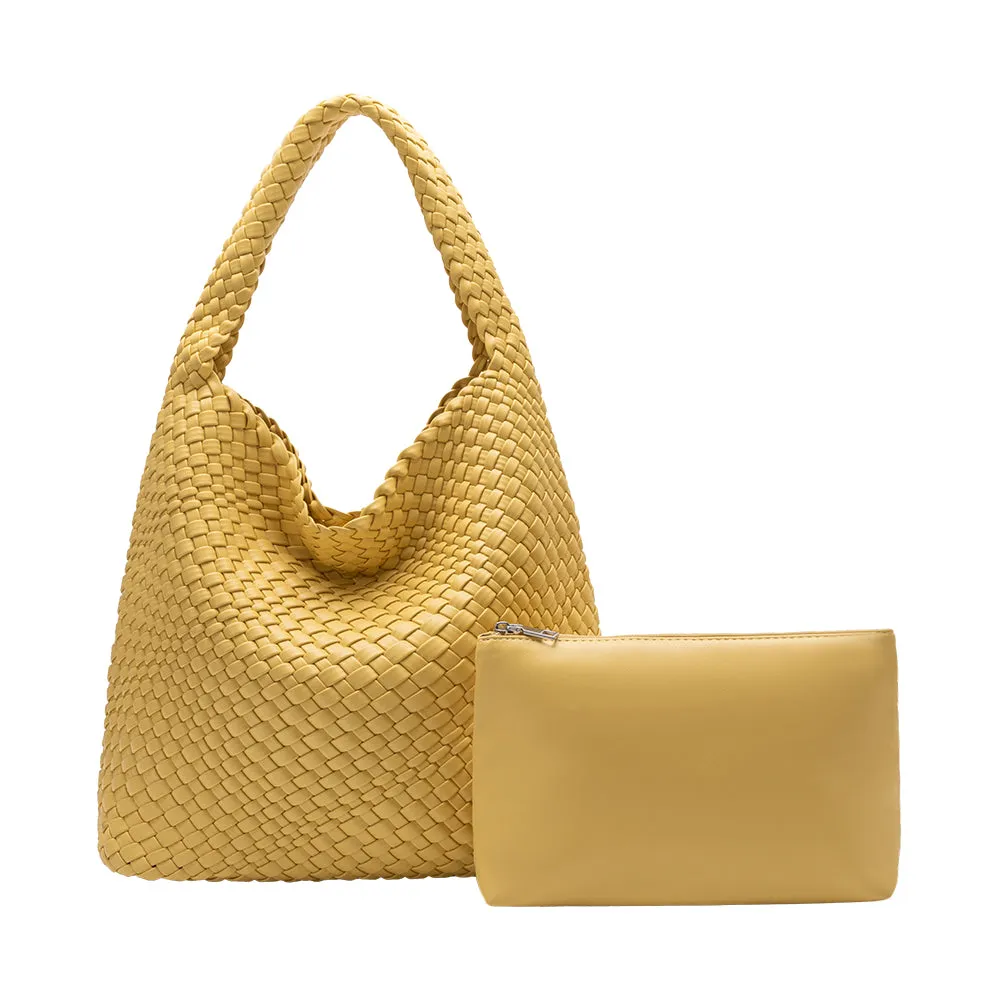 Johanna Yellow Large Recycled Vegan Shoulder Bag sold by Melie Bianco product image thumbnail 4