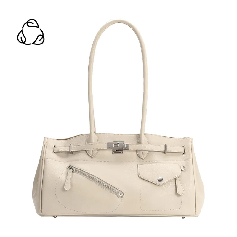 Rocky Ivory Recycled Vegan Leather Shoulder Bag sold by Melie Bianco