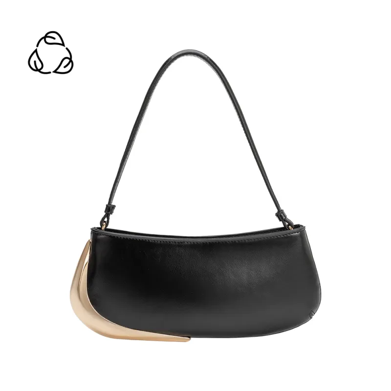 Sade Black Recycled Vegan Leather Shoulder Bag sold by Melie Bianco