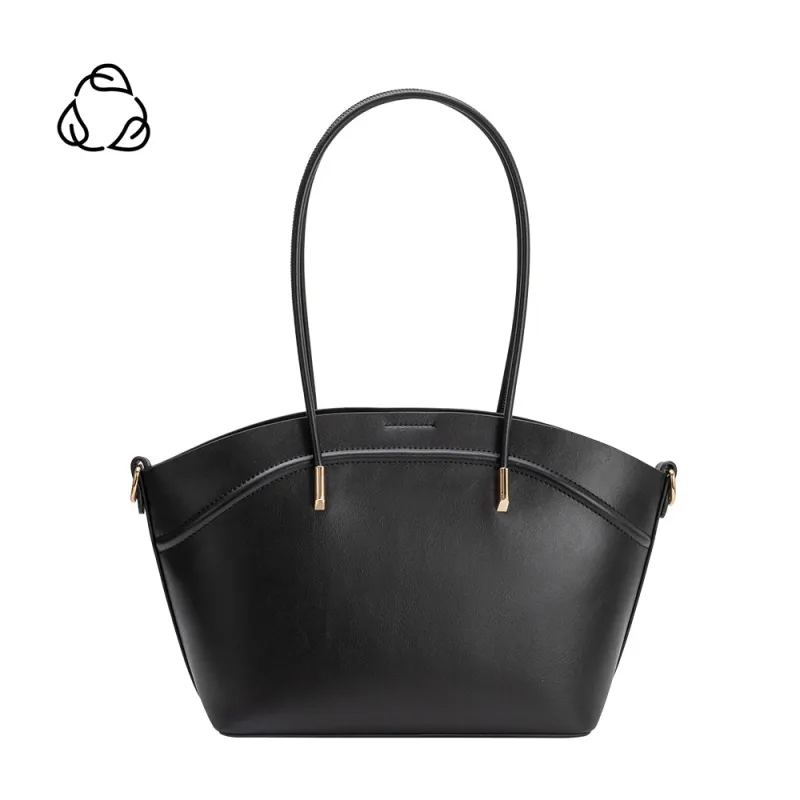Hazel Black Recycled Vegan Leather Tote Bag made by Melie Bianco