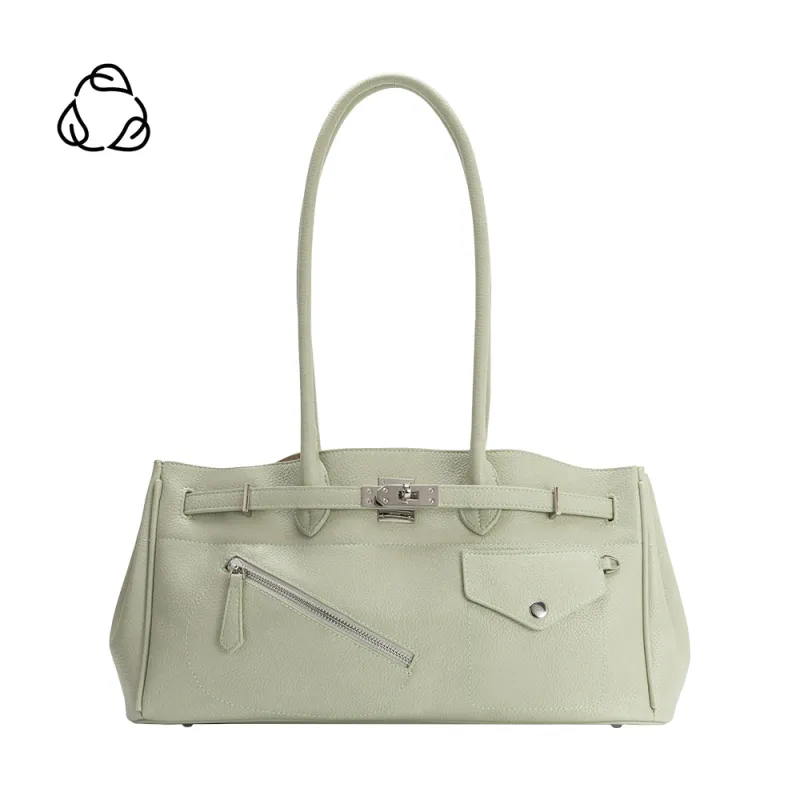 Rocky Mint Recycled Vegan Leather Shoulder Bag sold by Melie Bianco