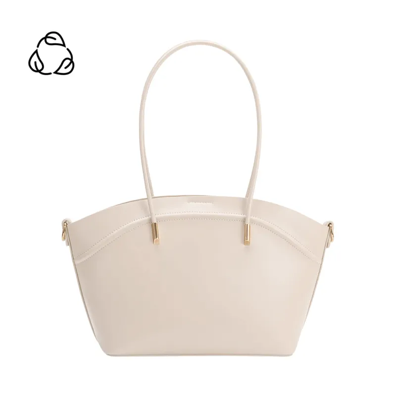 Hazel Ivory Recycled Vegan Leather Tote Bag made by Melie Bianco