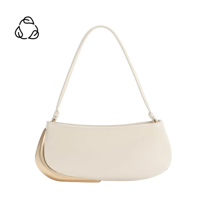 Sade Ivory Recycled Vegan Leather Shoulder Bag made by Melie Bianco