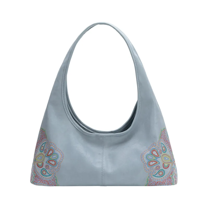 Tinsley Blue Recycled Vegan Leather Shoulder Bag sold by Melie Bianco