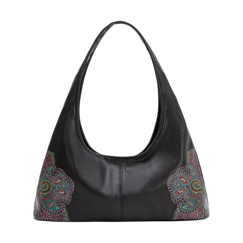 Tinsley Black Recycled Vegan Leather Shoulder Bag sold by Melie Bianco