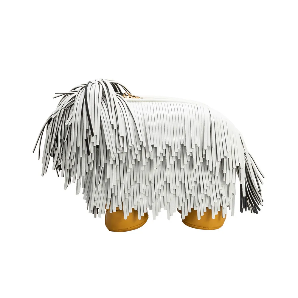 Shaggy Dog White Vegan Leather Crossbody Bag sold by Melie Bianco product image thumbnail 2
