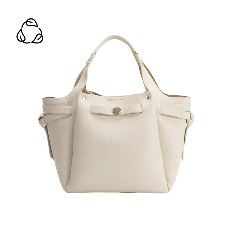 Avril Bone Recycled Vegan Leather Top Handle Bag made by Melie Bianco