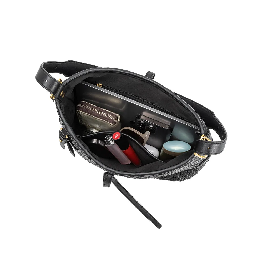 Thalia Black Recycled Vegan Leather Tote Bag sold by Melie Bianco product image thumbnail 5