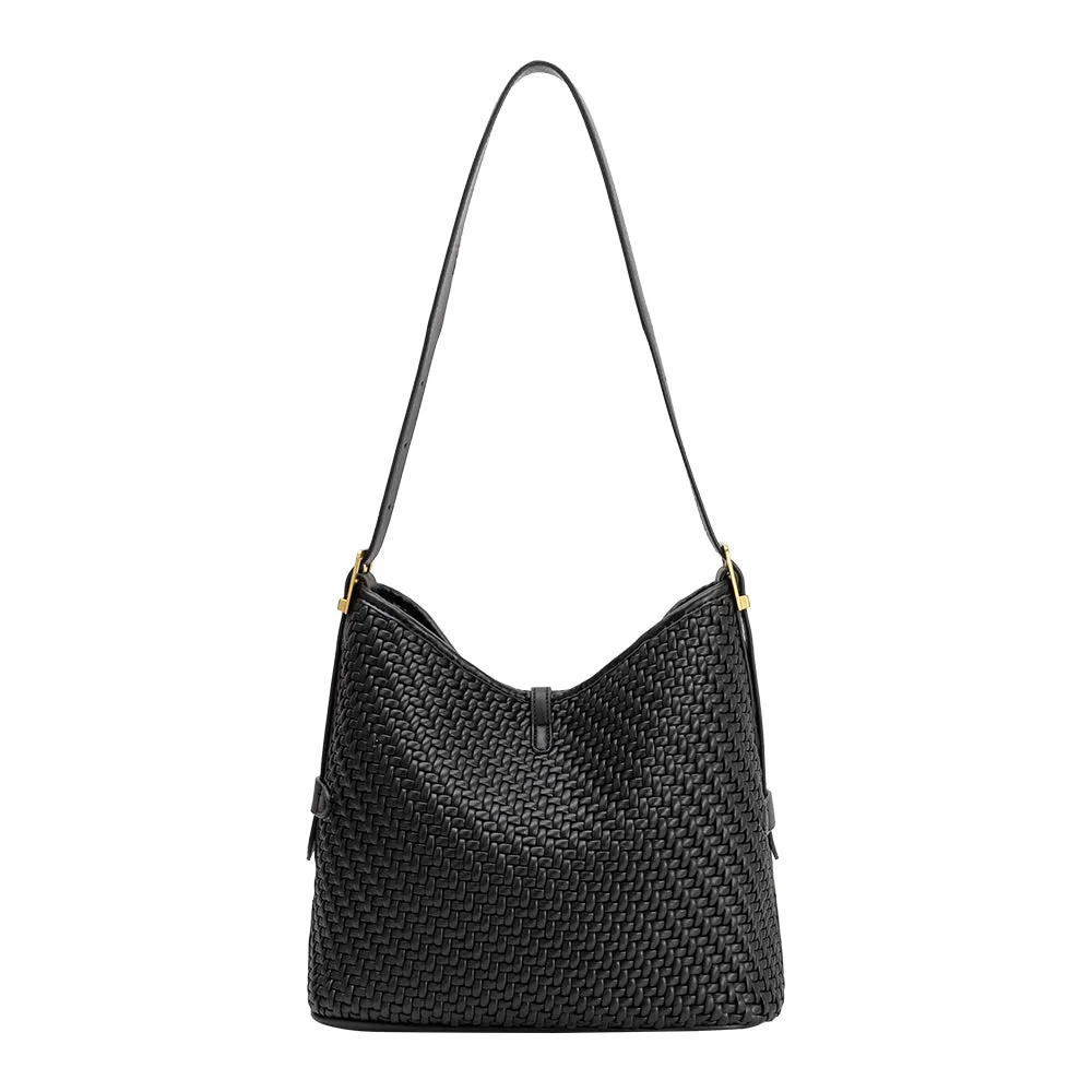 Thalia Black Recycled Vegan Leather Tote Bag sold by Melie Bianco product image thumbnail 3