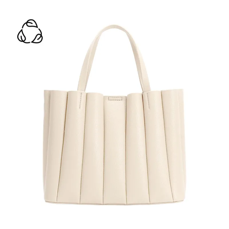 Adela Ivory Recycled Vegan Leather Tote Bag made by Melie Bianco
