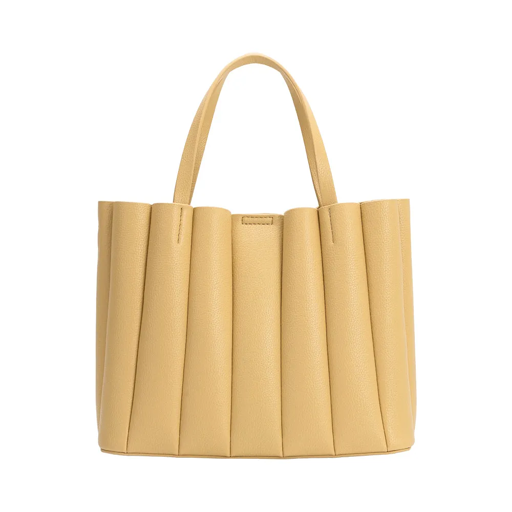 Adela Yellow Recycled Vegan Leather Tote Bag sold by Melie Bianco product image thumbnail 3