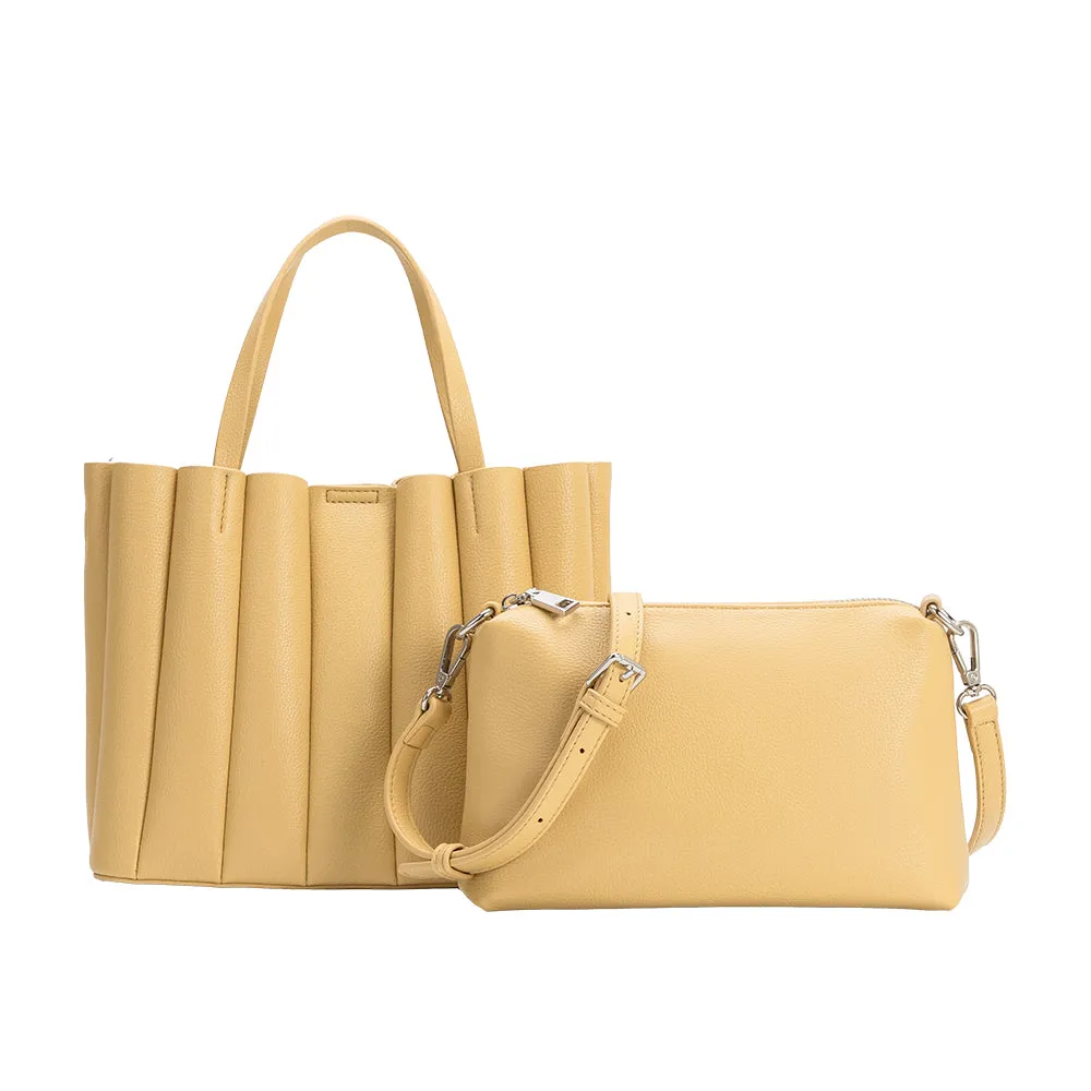 Adela Yellow Recycled Vegan Leather Tote Bag sold by Melie Bianco product image thumbnail 4