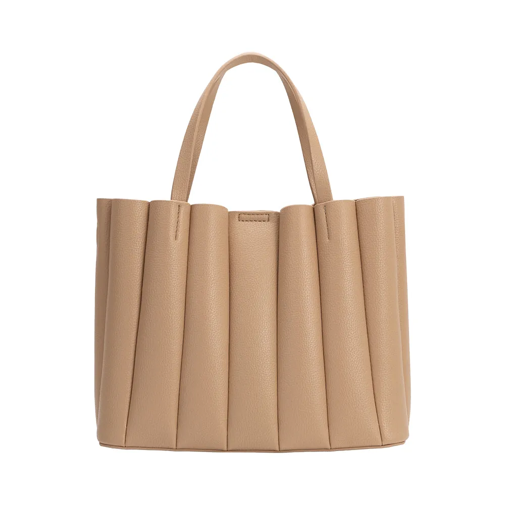 Adela Nude Recycled Vegan Leather Tote Bag sold by Melie Bianco product image thumbnail 3