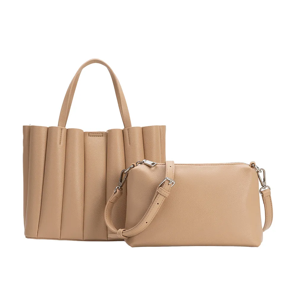 Adela Nude Recycled Vegan Leather Tote Bag sold by Melie Bianco product image thumbnail 4